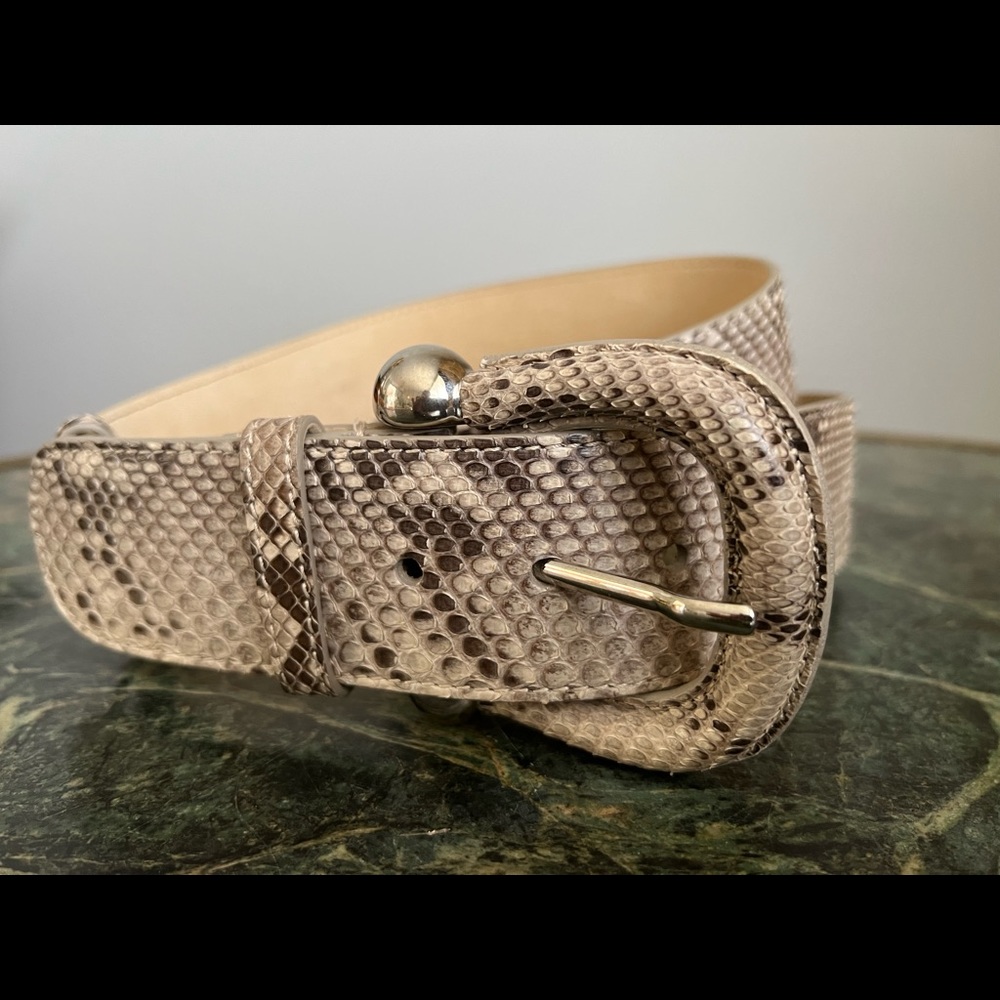 Authentic Burberry Python Skin Belt, Size 36/90, … - image 1